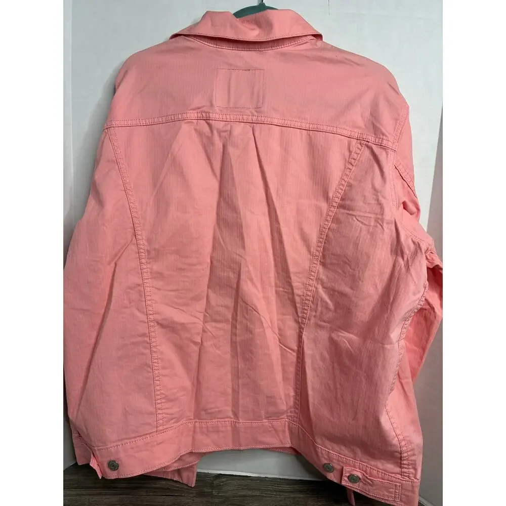 Levi's NWT Vintage Fit Trucker Pink Denim Jacket Size XL Travel Casual FLAWS